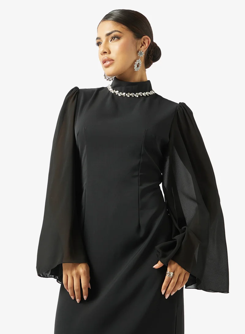 Khizana  Shift Dress With Flutter Sleeves for Women | Best Price UAE